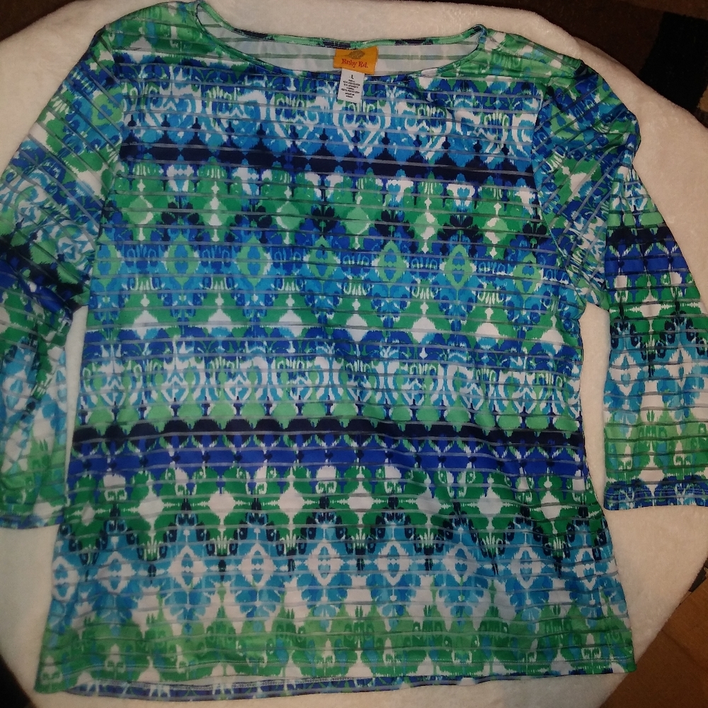 Ruby Rd. Quarter length sleeve blouse size L